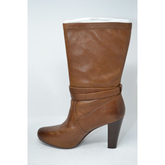 Frye 3476124 Marissa Slouch Heel Boots Size 8.5 M Brown leather‎ Buckle Mid Calf - Picture 11 of 16